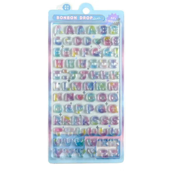 Bonbon Drop Sticker Alphabets 3D Epoxy Resin Sticker