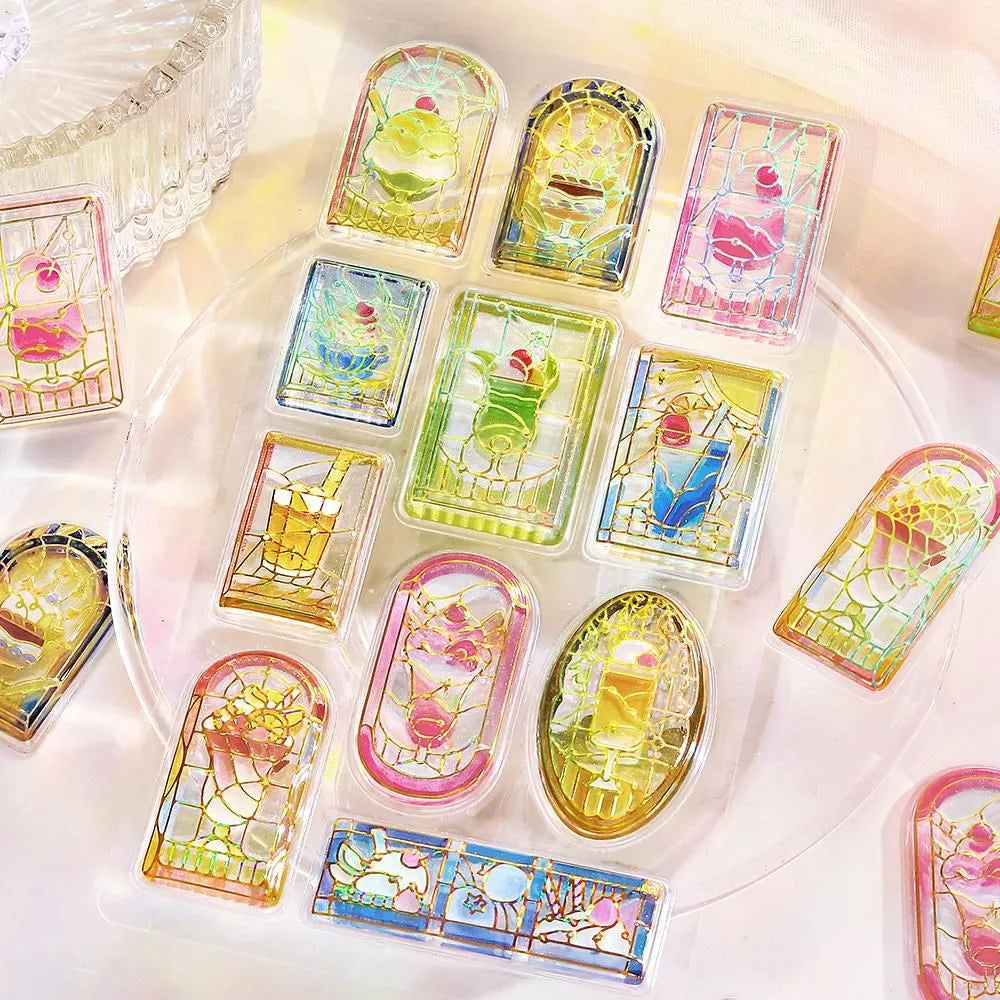 Kyururun 3D Sticker Cafe Ala Mode Stained Glass Vol.2 from BGM