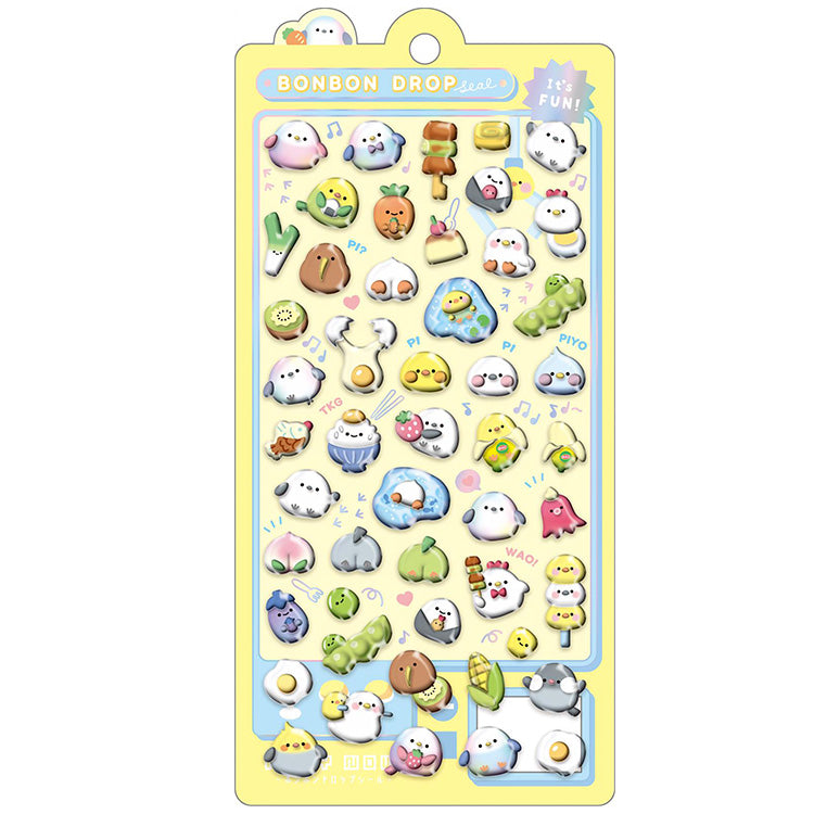 Bonbon Drop Sticker Piyo Piyo Bonbon (Birds) 3D Epoxy Resin Sticker