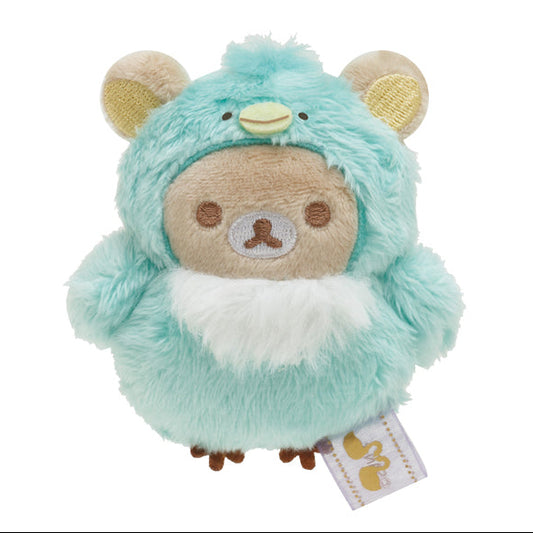 SanX Rilakkuma Tenori plush palm size mini plush, 'Swan & Gold flowers' theme San-X Japan