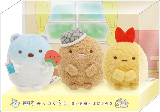 San-X Sumikko gurash Tenori plush set, Shirokuma, Tonkatsu, Ebi, Limited edition from ‘A Magical Child of the Blue Moonlit Night’ San-X Japan