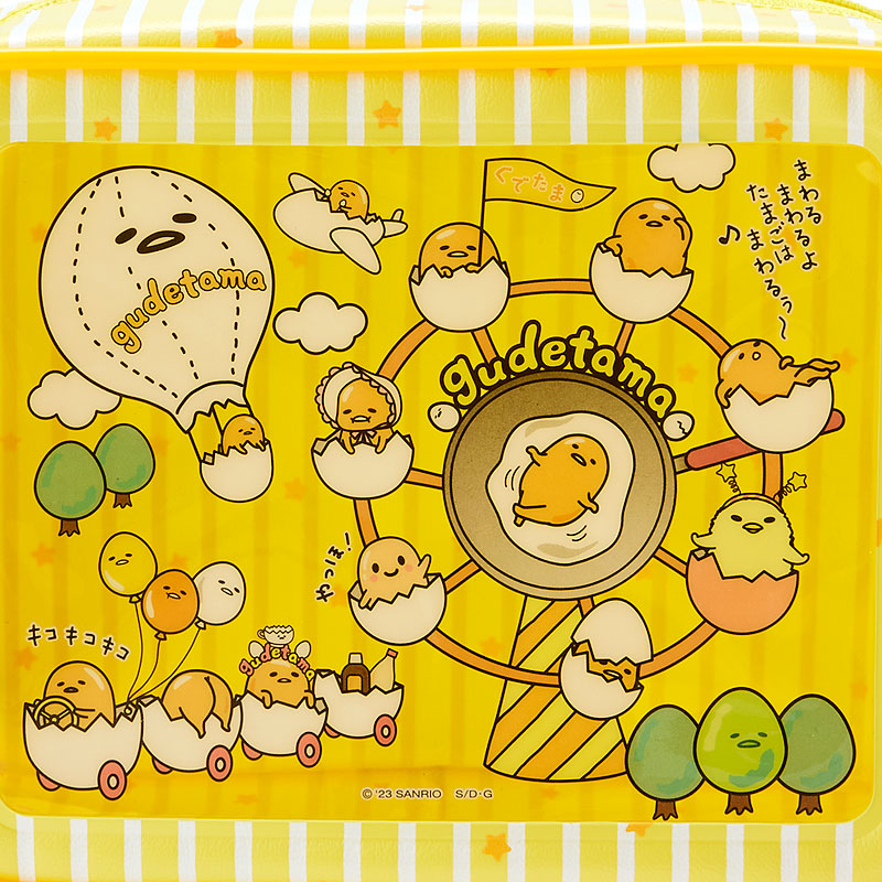 Sanrio Vinyl Pouch with Zipper from 10th Anniversary Gudetama Land Special Design Sanrio Direct from Japan
