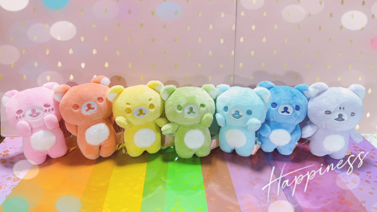 San-X Rilakkuma Nanairo Tenori Plush Seven colours Rilakkuma from Ame nochi Hare Rilakkuma Theme San-X Japan