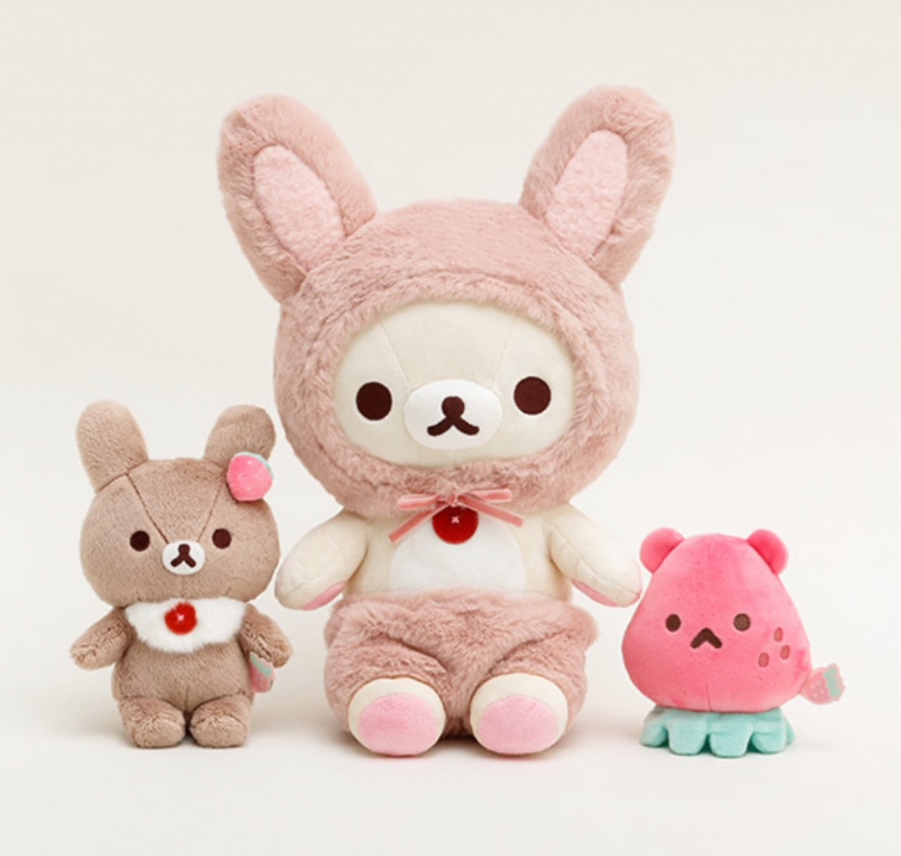San-X Korilakkuma Plush Set Limited Edition Ichigo-na Ichinichi Strawberry day from San-X Japan