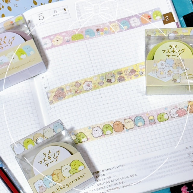 San-X Sumikko gurashi Glittery Washi Tape 15mm x 5M San-X Japan