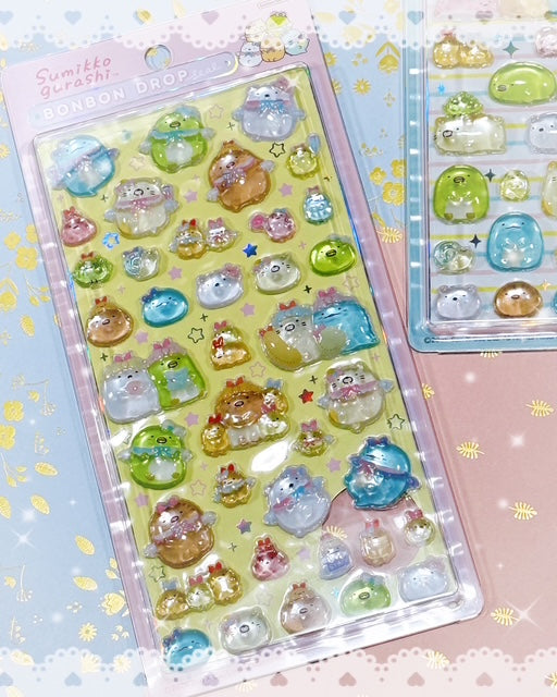 Bonbon Drop Sticker Sumikko gurashi Pink/ Blue 3D Epoxy Resin Sticker San-X Sun-Star Japan