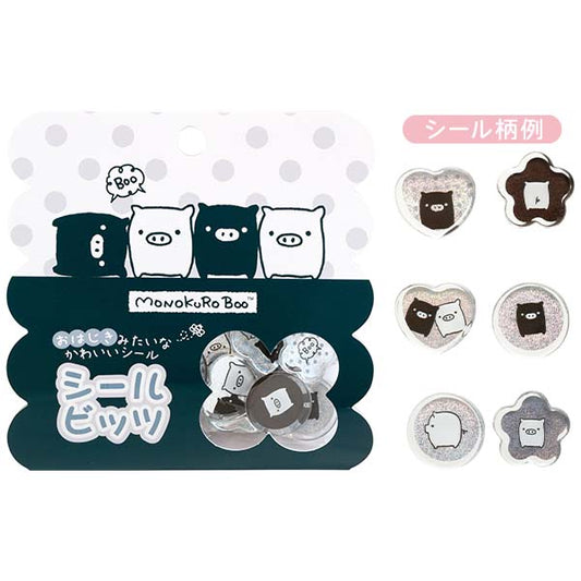 San-X Monokuro Boo (Pig) Seal Bits Acrylic Flake stickers San-X Japan