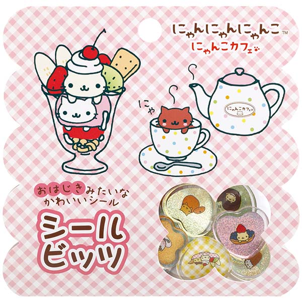 San-X Nyan Nyan Nyanko Seal Bits Acrylic Flake stickers San-X Japan