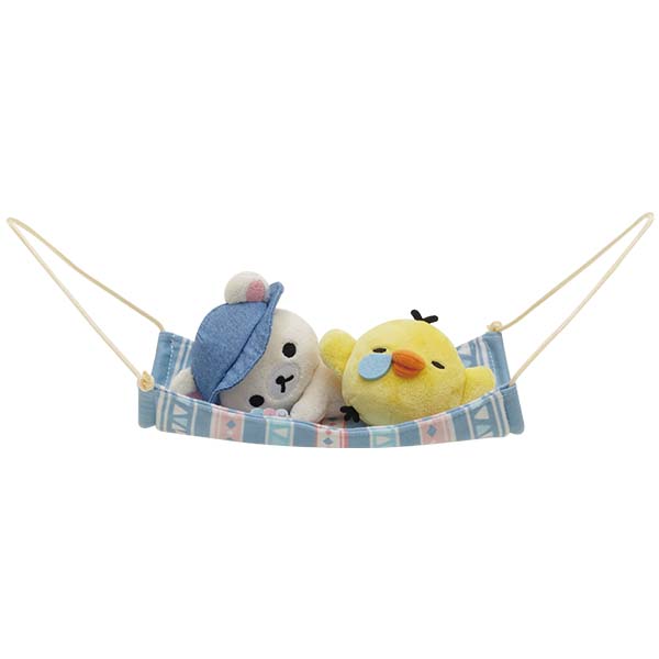 San-X Rilakkuma series Plush set of Korilakkuma, Kiiroitori and hammock from 'Komorebi Champ with Rilakkuma' theme San-X Japan