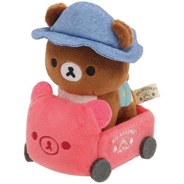 San-X Rilakkuma Tenori Plush set of Chairoi koguma & Wagon from 'Rilakkuma Komorebi Camp' theme San-X Japan