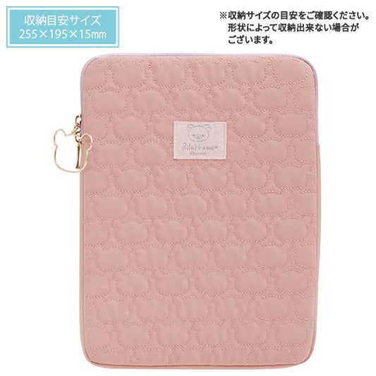 San-X Rilakkuma Tablet Case Pouch Quilting Case Pink from 'Relax with Rilakkuma at Night' theme San-X Japan