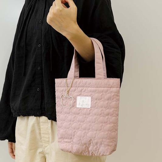 San-X Rilakkuma Mini Tote bag Quilting bag Pink from 'Relax with Rilakkuma at Night' theme San-X Japan