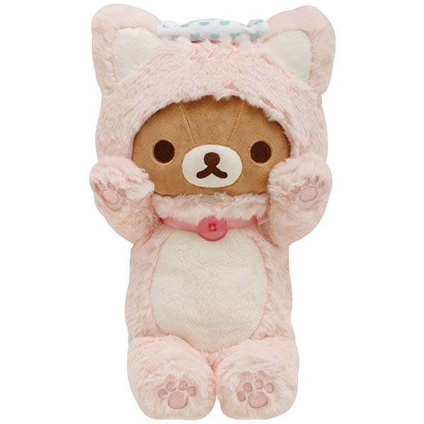 Rilakkuma Rilakkuma Oyunya Plush (Pink) Height 34cm approx from 'Neko Neko no Yu' Theme San-X Japan