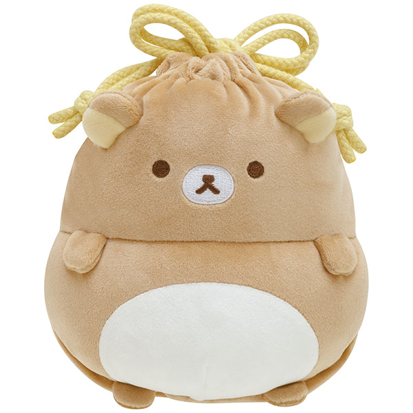 San-X Rilakkuma Drawstring bag Rilakkuma from Pompoko Kyumugurumi San-X Japan