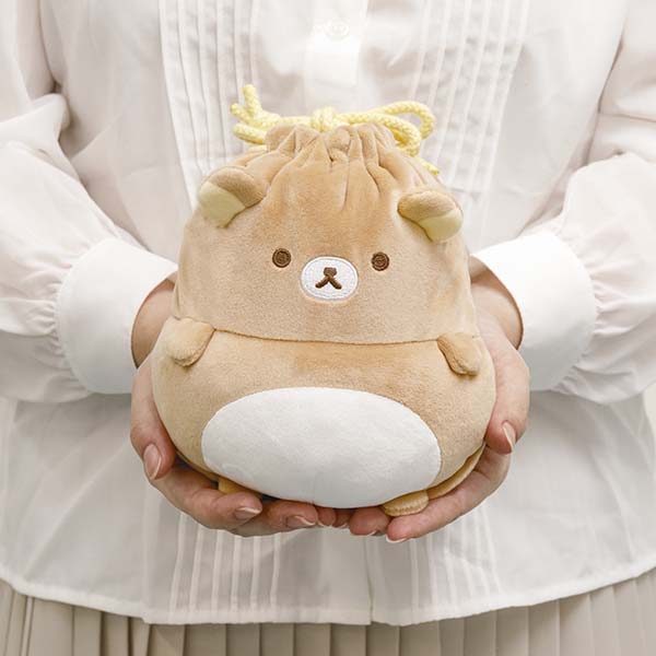 San-X Rilakkuma Drawstring bag Rilakkuma from Pompoko Kyumugurumi San-X Japan