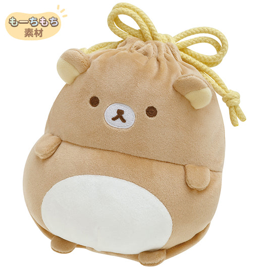 San-X Rilakkuma Drawstring bag Rilakkuma from Pompoko Kyumugurumi San-X Japan