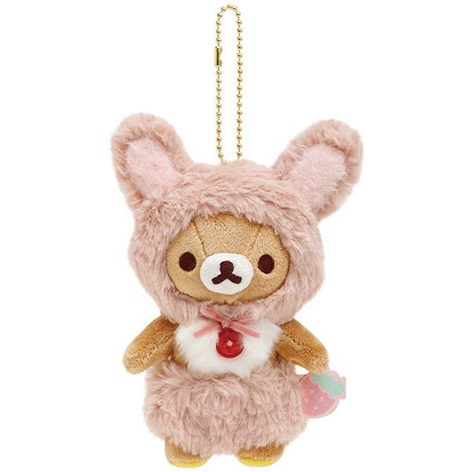 San-X Rilakkuma Rilakkuma Plush Keychain from 'Korilakkuma's Strawberry Day!' Theme San-X Japan