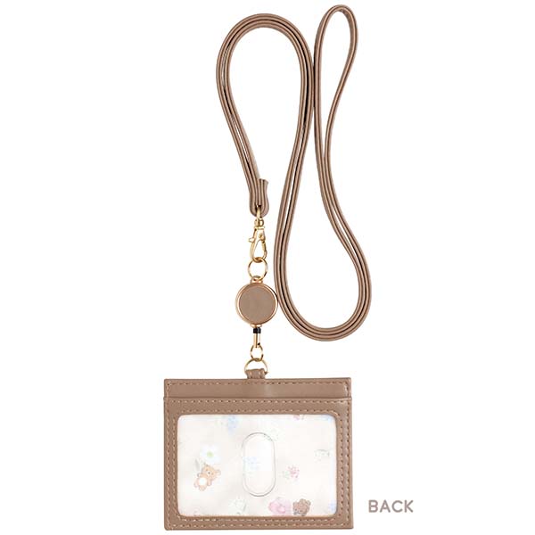 San-X Rilakkuma Card Case with Reel Neck Strap BROWN BEIGE San-X Japan