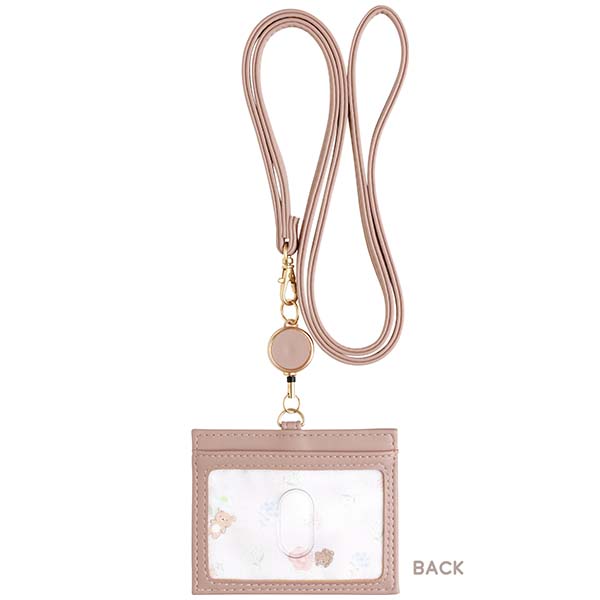 San-X Rilakkuma Card Case with Reel Neck Strap Pale Pink San-X Japan