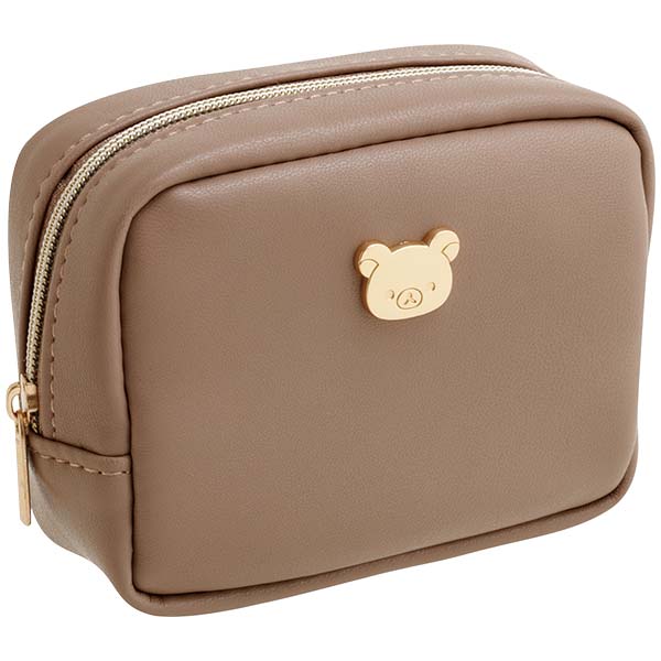 San-X Rilakkuma Mini Pouch comes with Rilakkuma Heart Shape Mirror BROWN BEIGE San-X Japan