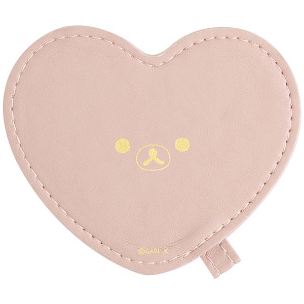 San-X Rilakkuma Mini Pouch comes with Rilakkuma Heart Shape Mirror Pale Pink San-X Japan
