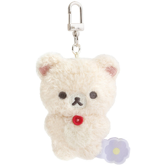 San-X Rilakkuma Korilakkuma Plush Keychain from Basic Rilakkuma Flower Theme San-X Japan