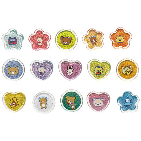 San-X Rilakkuma Gaming Rilakkuma Theme Seal Bits Acrylic Flake stickers San-X Japan