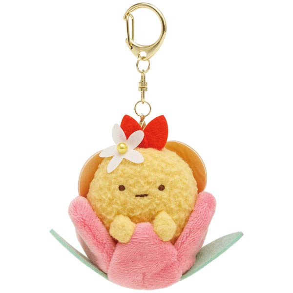 San-X Sumikko gurashi Plush Keychain Ebi furai , Aji furai from 'Flower garden of Zassou & Fairies' theme San-X Japan