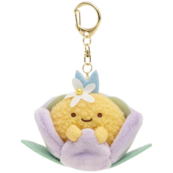 San-X Sumikko gurashi Plush Keychain Ebi furai , Aji furai from 'Flower garden of Zassou & Fairies' theme San-X Japan