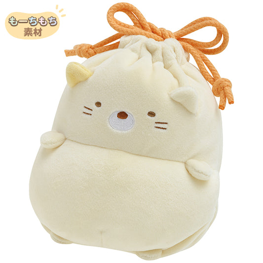 San-X Sumikko gurashi Drawstring bag Neko from Pom Poko Kyumugurumi San-X Japan