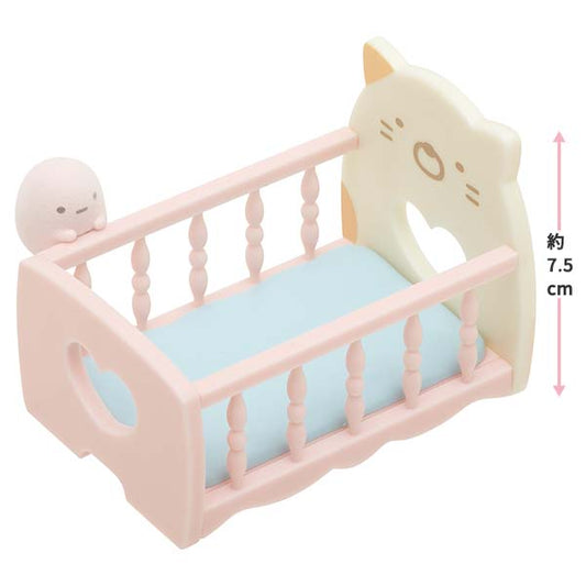 San-X Sumikko gurashi Petit Scene Mascot Figure Flocking Neko Baby Bed San-X Japan