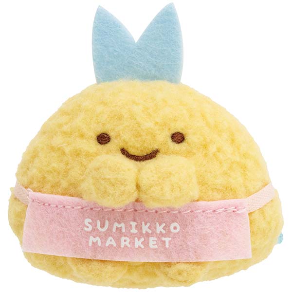 San-X Sumikko gurashi Tenori Plush Set of Ebifurai no shippo Cart and Ajifurai no shippo from Sumikko Market Theme San-X Japan