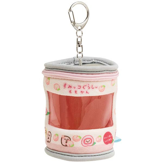 San-X Sumikko gurashi Peach Can Odekake Sumikko Pouch Keychain for Tenori Plush from Sumikko Market Theme San-X Japan