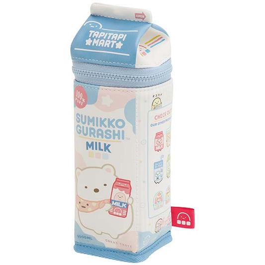 San-X Sumikko gurashi Pencil Case Pouch Milk Carton Shape from Wakuwaku Tapioca Convenience Store San-X Japan