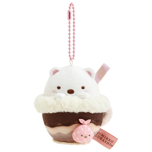 San-X Sumikko gurashi Shirokuma Plush Keychain from Chocolate Fair at Sumikko Cafe San-X Japan