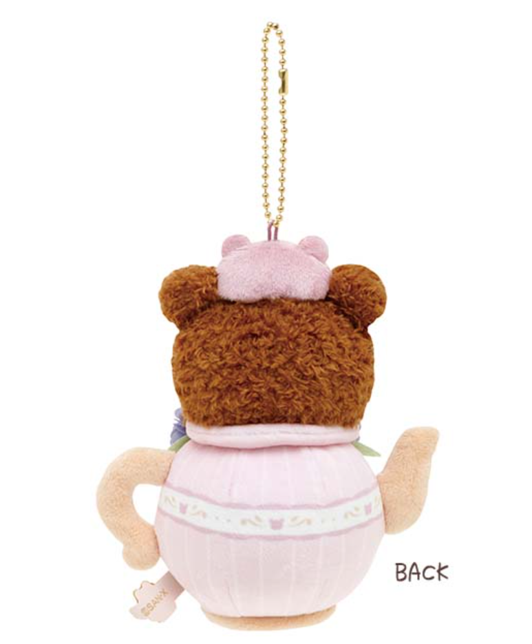 San-X Rilakkuma Chairoi koguma Plush Keychain from 'Kori-Kogu Flower Teatime' Theme San-X Japan