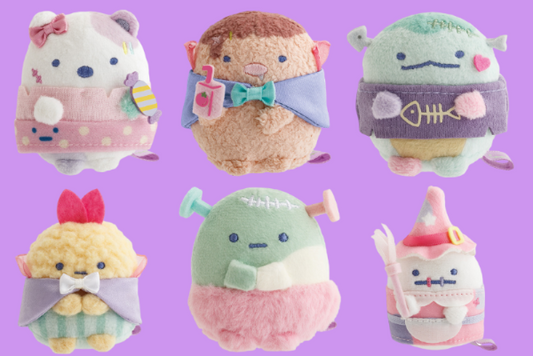 San-X Sumikko gurashi Tenori Plush Spooky Halloween 2025 Shirokuma/ Tonkatsu/ Tokage/ Ebifurai no shippo/ Tapioca/ Obake San-X Japan