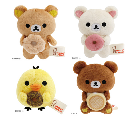 San-X Rilakkuma Tenori Plush Rilakkuma/ Korilakkuma/ Kiiroitori/ Chairoi koguma from mister donut theme San-X Japan