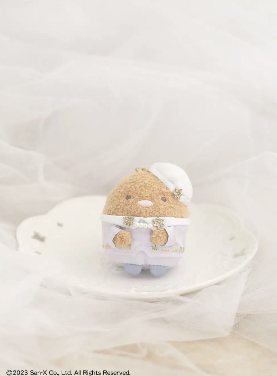 San-X Sumikko gurashi Tonkatsu Plush Keychain Limited edition collaborated with Maison de Fleur San-X Japan