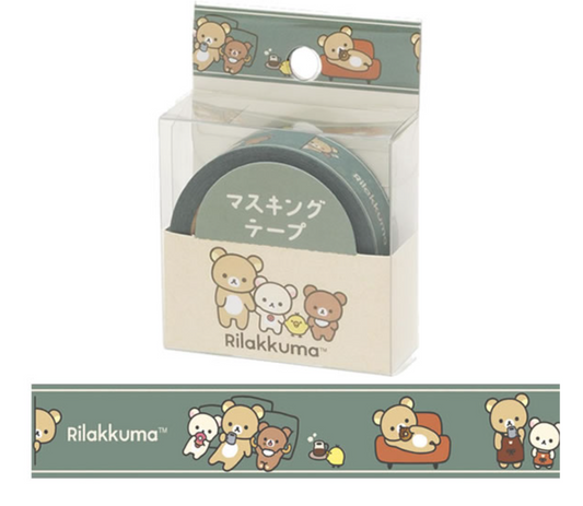 San-X Rilakkuma Washi Tape Basic Rilakkuma Home Cafe 15mm x 10M San-X Japan