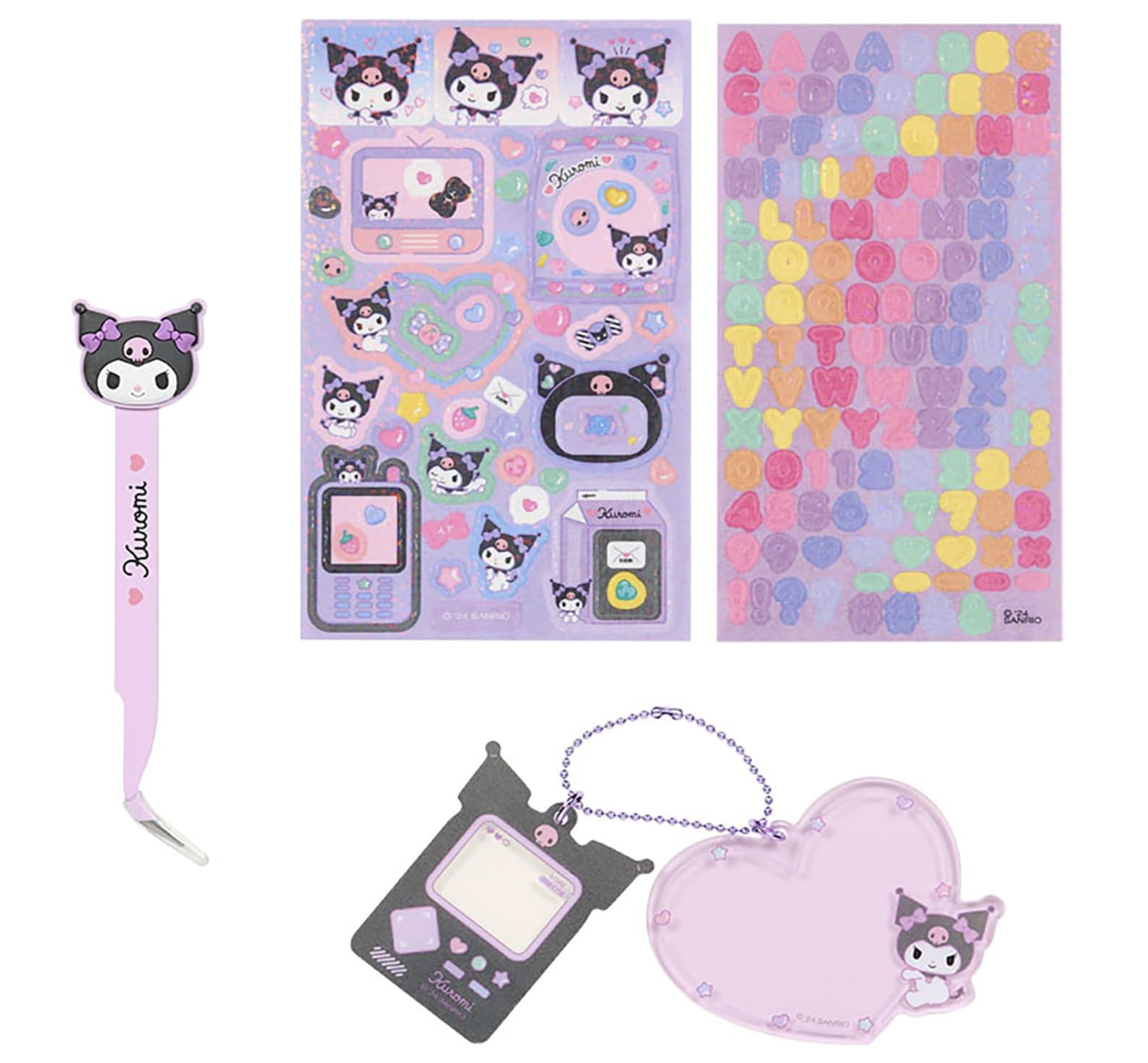 Sanrio Kuromi Decorating Kit Pinset/ Sticker/ Charm Sanrio Japan