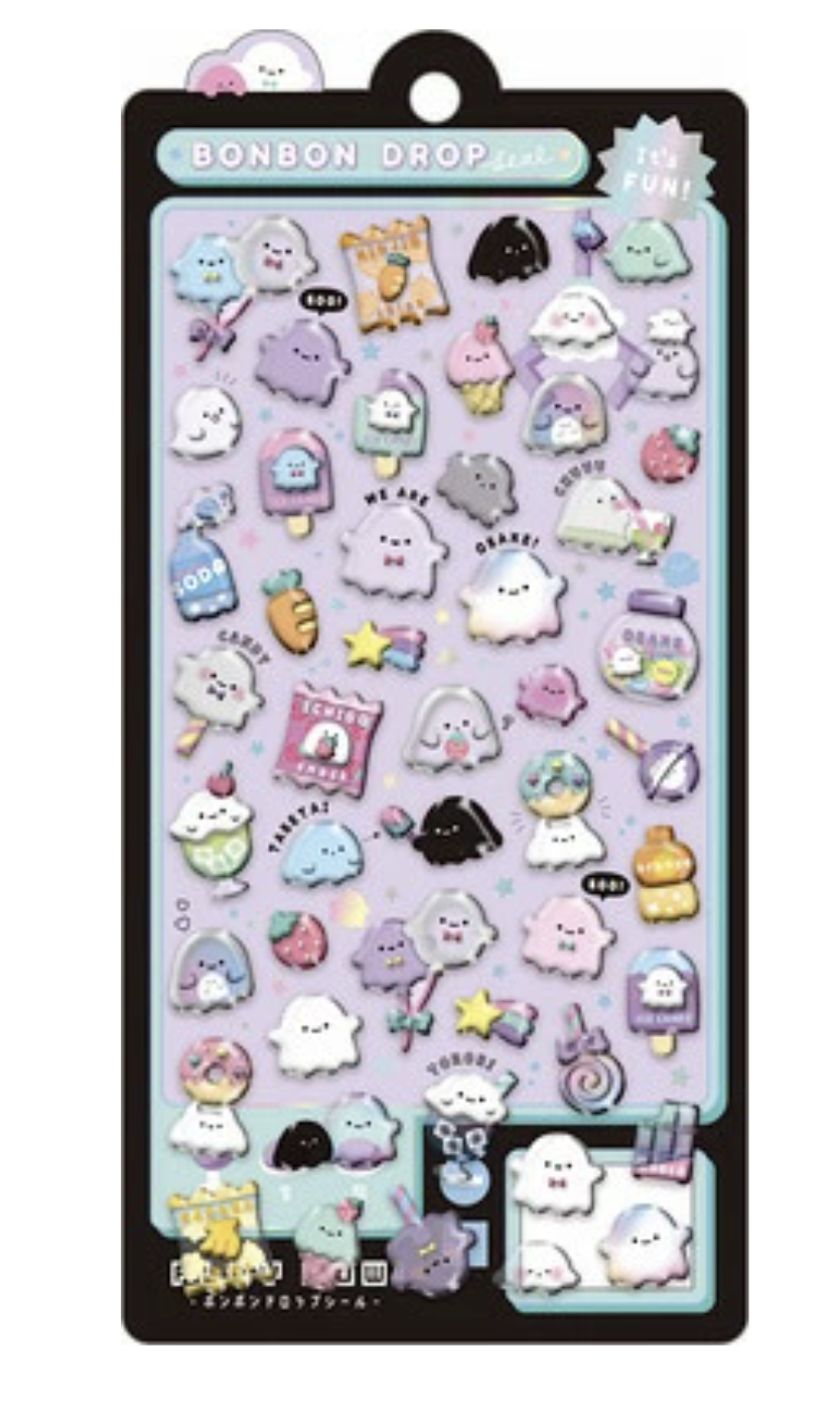 Bonbon Drop Sticker Bake Bake Bonbon (Obake/ Ghost) 3D Epoxy Resin Sticker