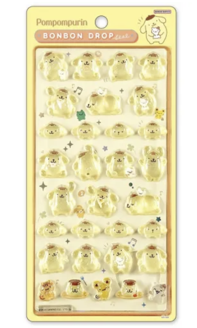 Bonbon Drop Sticker Pom Pom Purin 3D Epoxy Resin Sticker