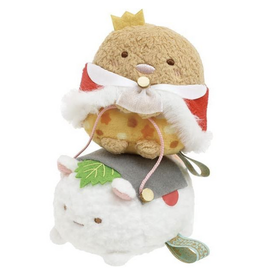 San-X Sumikko gurashi Tenori Plush Set of Tonkatsu Curry Prince on a Riceball Pony from Welcome to Food Kingdom! Theme San-X Japan