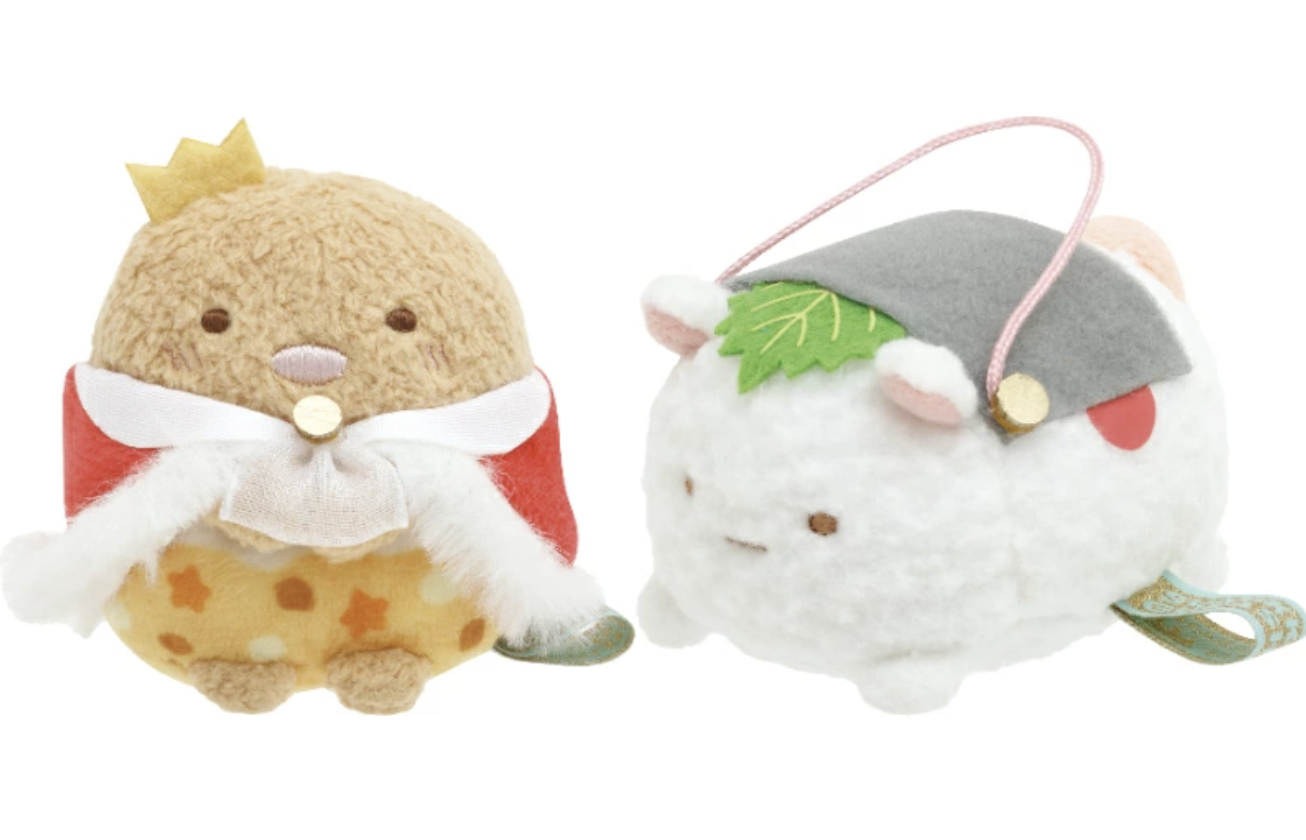 San-X Sumikko gurashi Tenori Plush Set of Tonkatsu Curry Prince on a Riceball Pony from Welcome to Food Kingdom! Theme San-X Japan