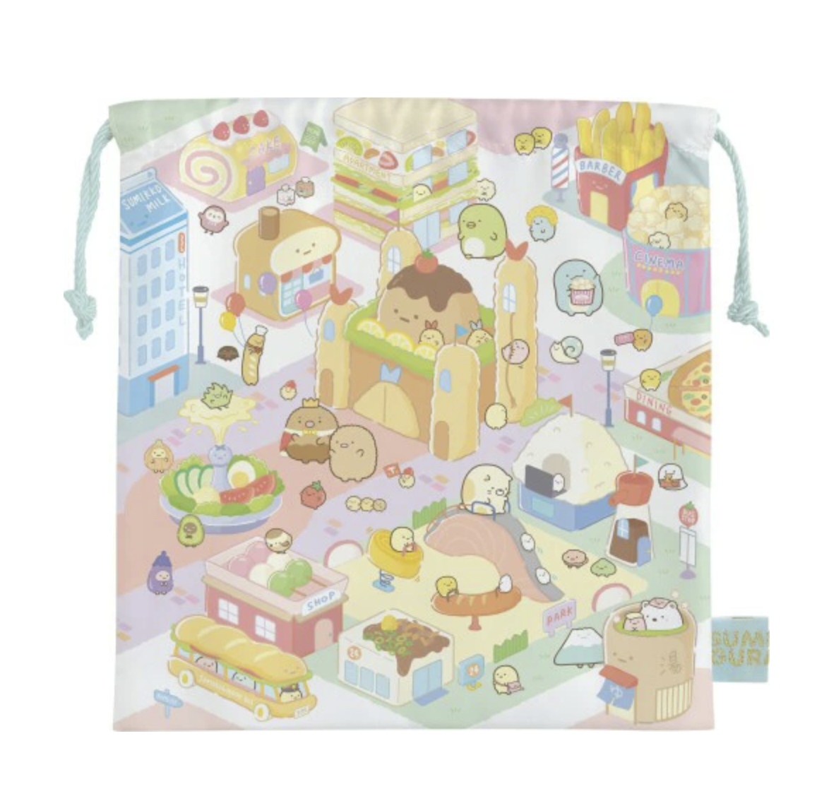 San-X Sumikko gurashi Set of Mini Onigiri Pouch and Drawstring Bag from Welcome to Food Kingdom! Theme San-X Japan