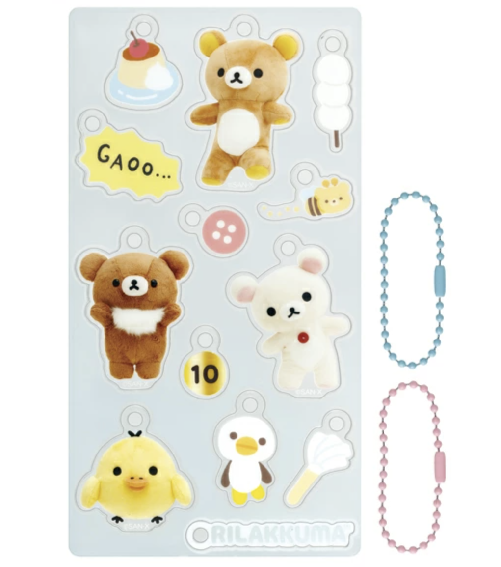 Rilakkuma Customize Acrylic Keychain Decoration Parts with ball keychains San-X Japan