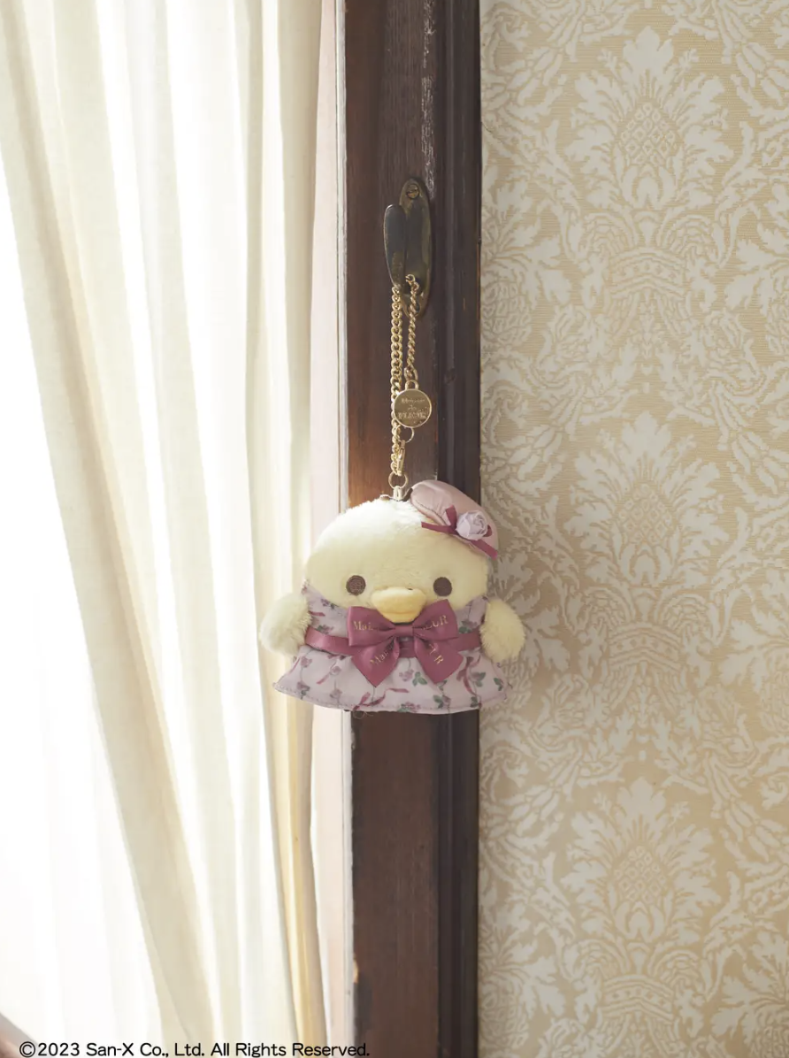 San-X Rilakkuma Kiiroitori Plush Keychain Limited Edition from Maison de FLEUR 10ème anniversaire Theme San-X Japan