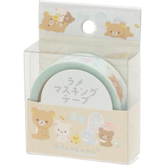 San-X Rilakkuma Happy Rilakkuma and Friends Glittery Washi Tape 15mm x 5M San-X Japan