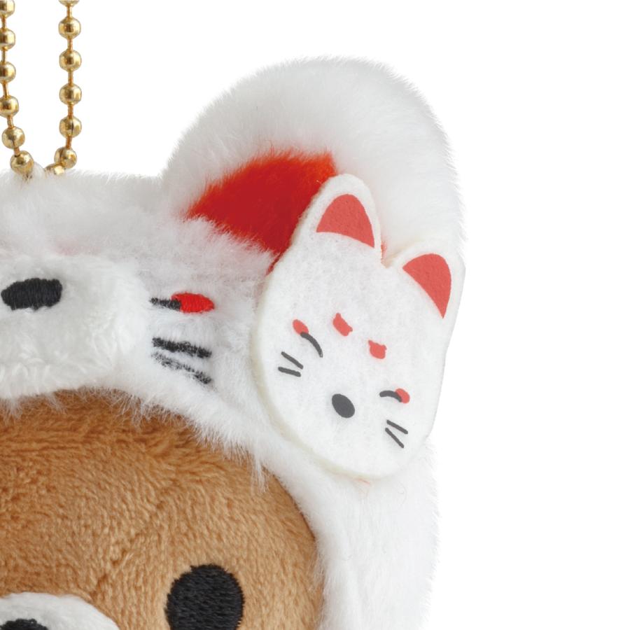 San-X Rilakkuma Rilakkuma Plush Keychain White Fox cosutume Kyoto Limited Edition San-X Japan